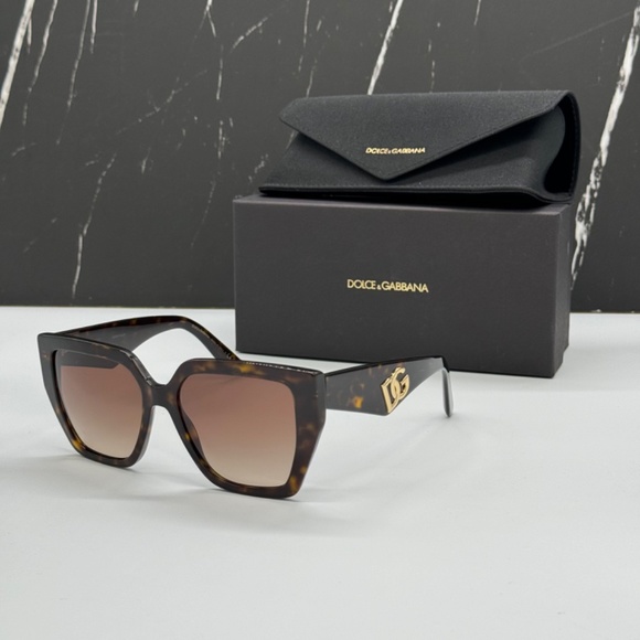 NEW DOLCE&GABBANA DG4438 502/13 WOMEN SUNGLASSES DG4438 50213 BROWN EYEWEAR - Picture 2 of 11